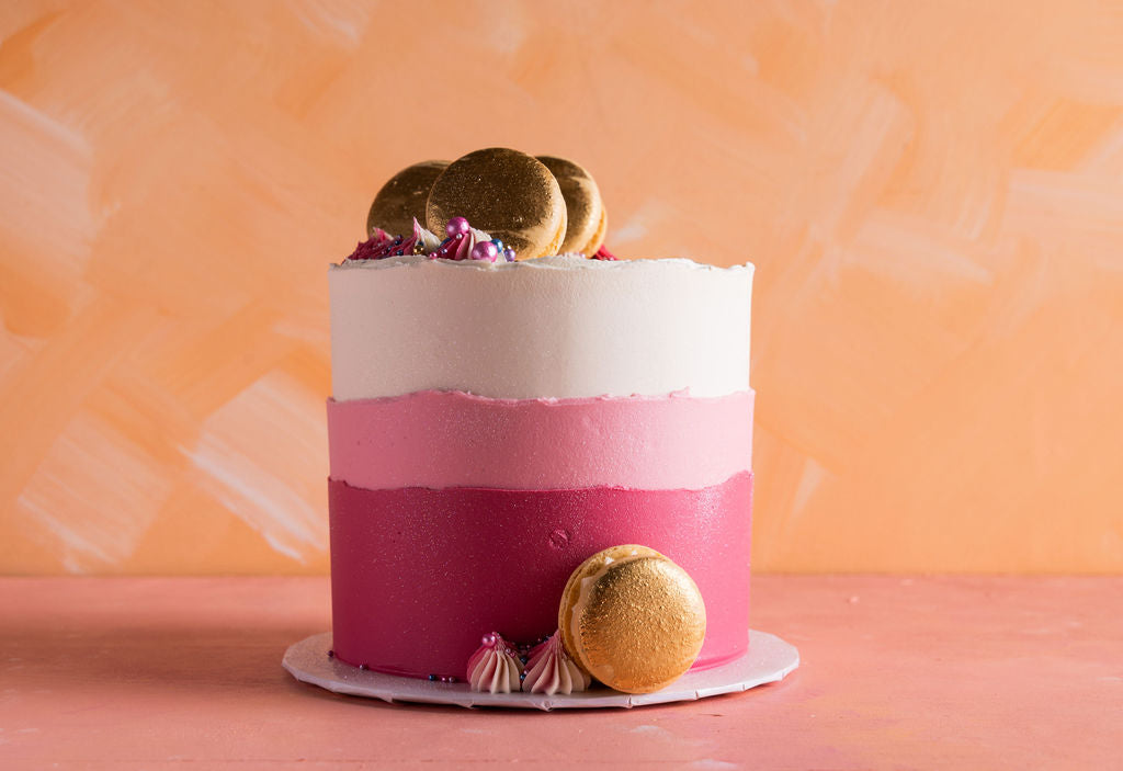 Gilded Gradient Macaron Cake