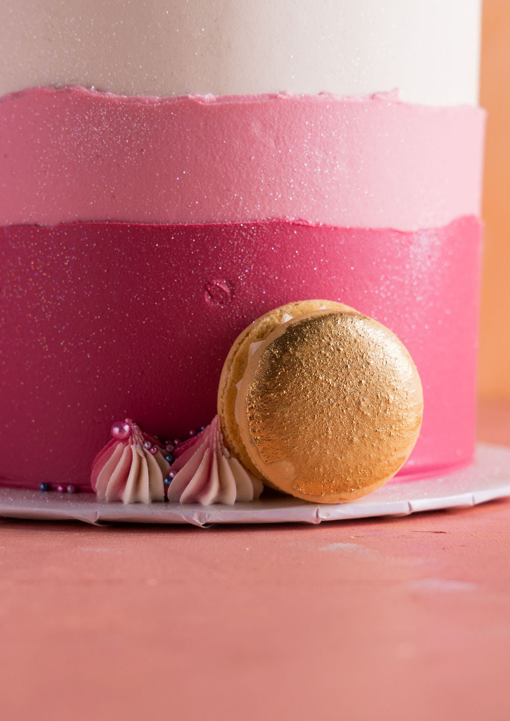 Gilded Gradient Macaron Cake